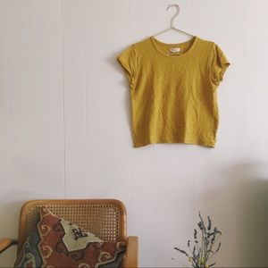 Madewell linen/cotton hi-fi shrunken tee mustard